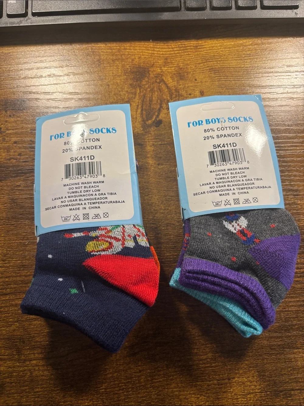 New 6 pairs of boys size 0-2 socks.